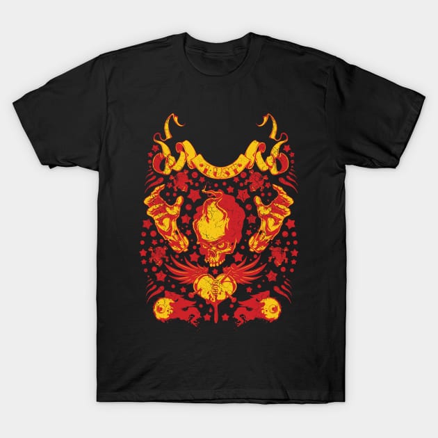 Skull Angry T-Shirt by MuftiArt